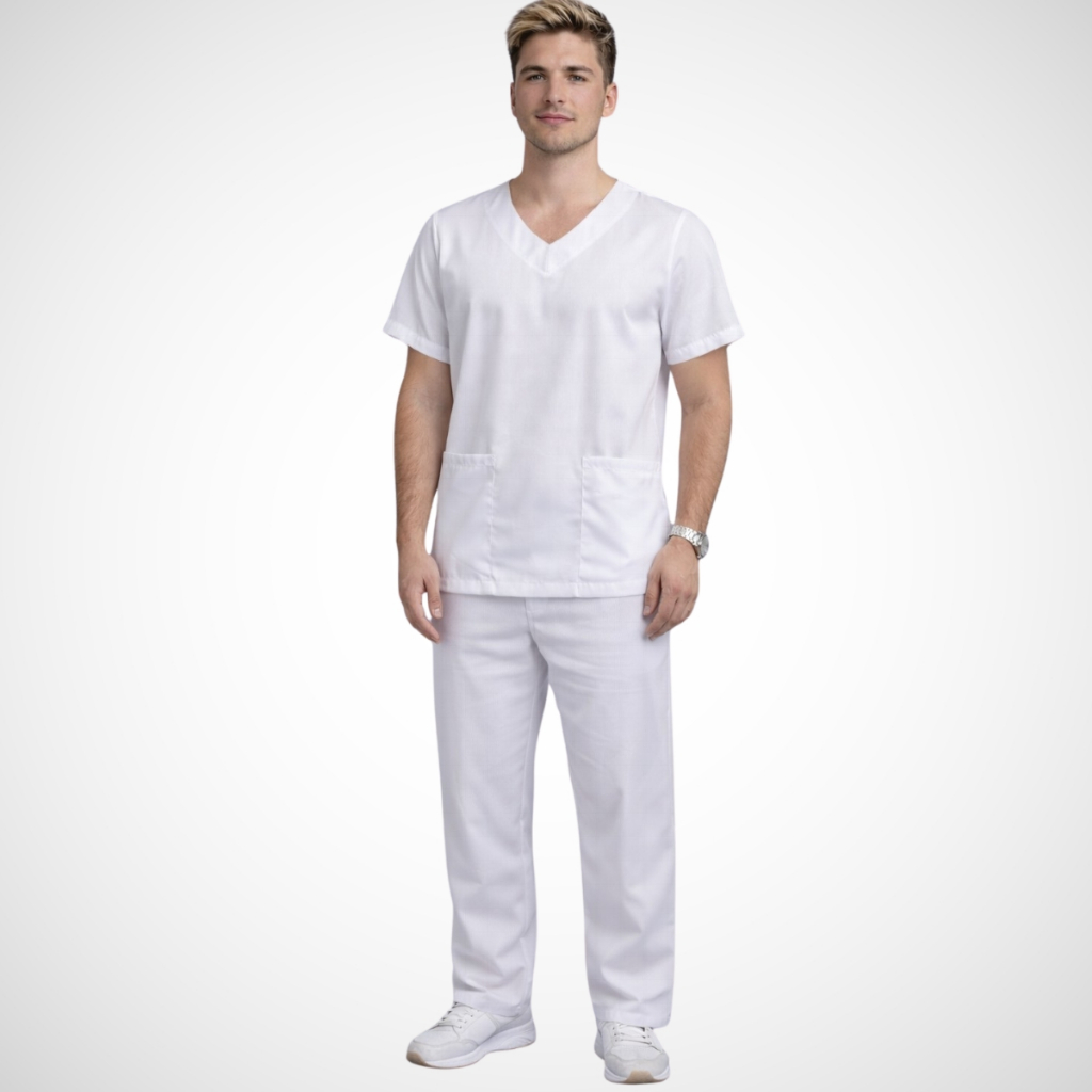 Conjunto Profissional Masculino Pijama Cirurgico Privativo Uniforme Oxford Com Bolsos