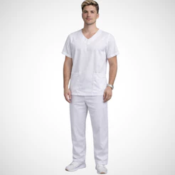 Conjunto Profissional Masculino Pijama Cirurgico Privativo Uniforme Oxford Com Bolsos