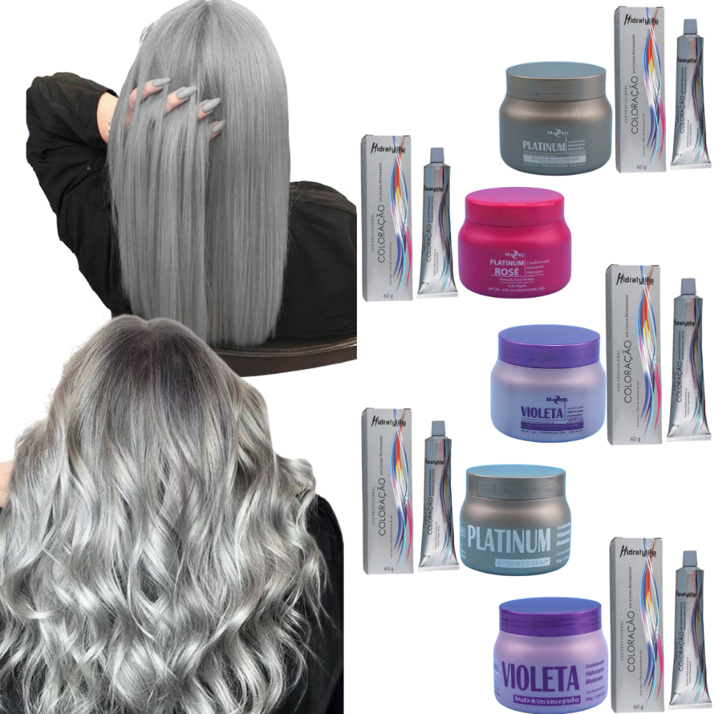 Kit Tinta de Cabelo Mairibel 10.11 Loiro Cinza Intenso + Matizador 250g ou 500g