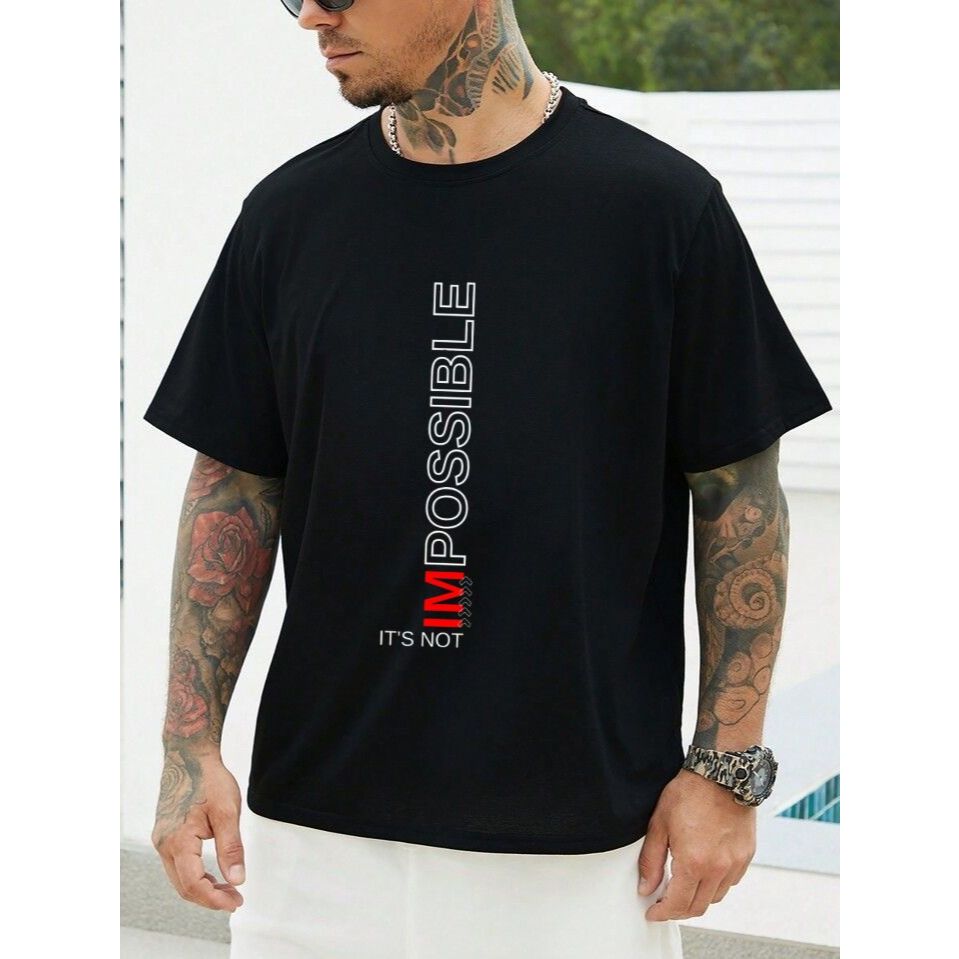 Camiseta Oversized Masculina e Feminina Estampada Impossible Perfeita Pra Academia e Treinos Material 100% Algodão