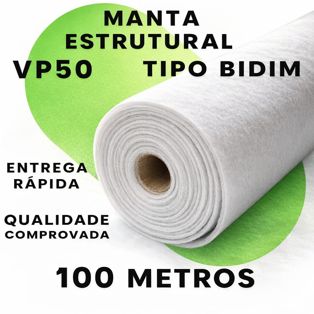 Bidim VP50 100m Manta Estrutural para Sistemas Impermeáveis