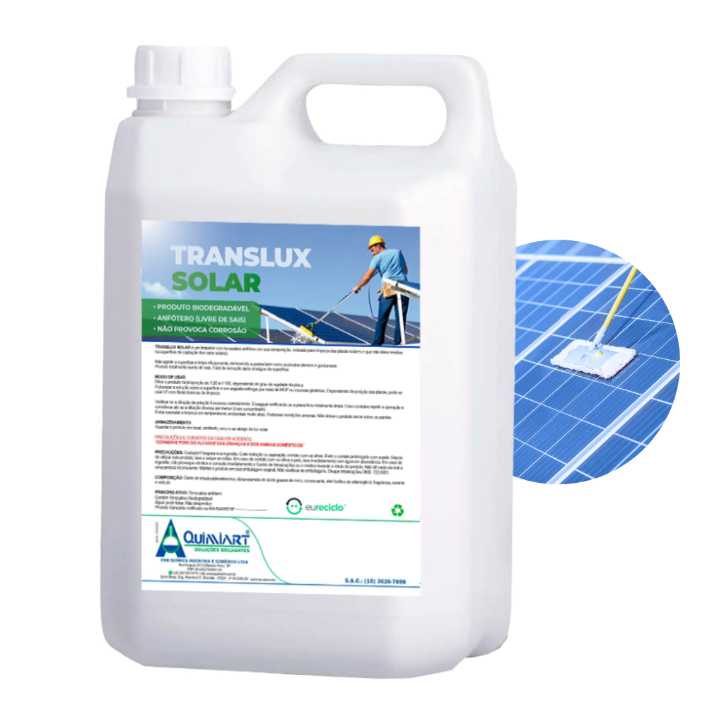 Detergente Limpeza Placas Solares Fotovoltaicas Translux Solar