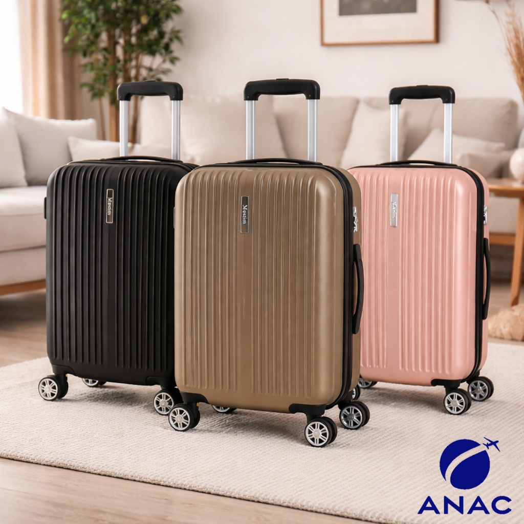 Mala de Viagem Rígida 10kg | Bordo Medidas ANAC | ABS | Rodas 360° Removíveis | Cadeado embutido