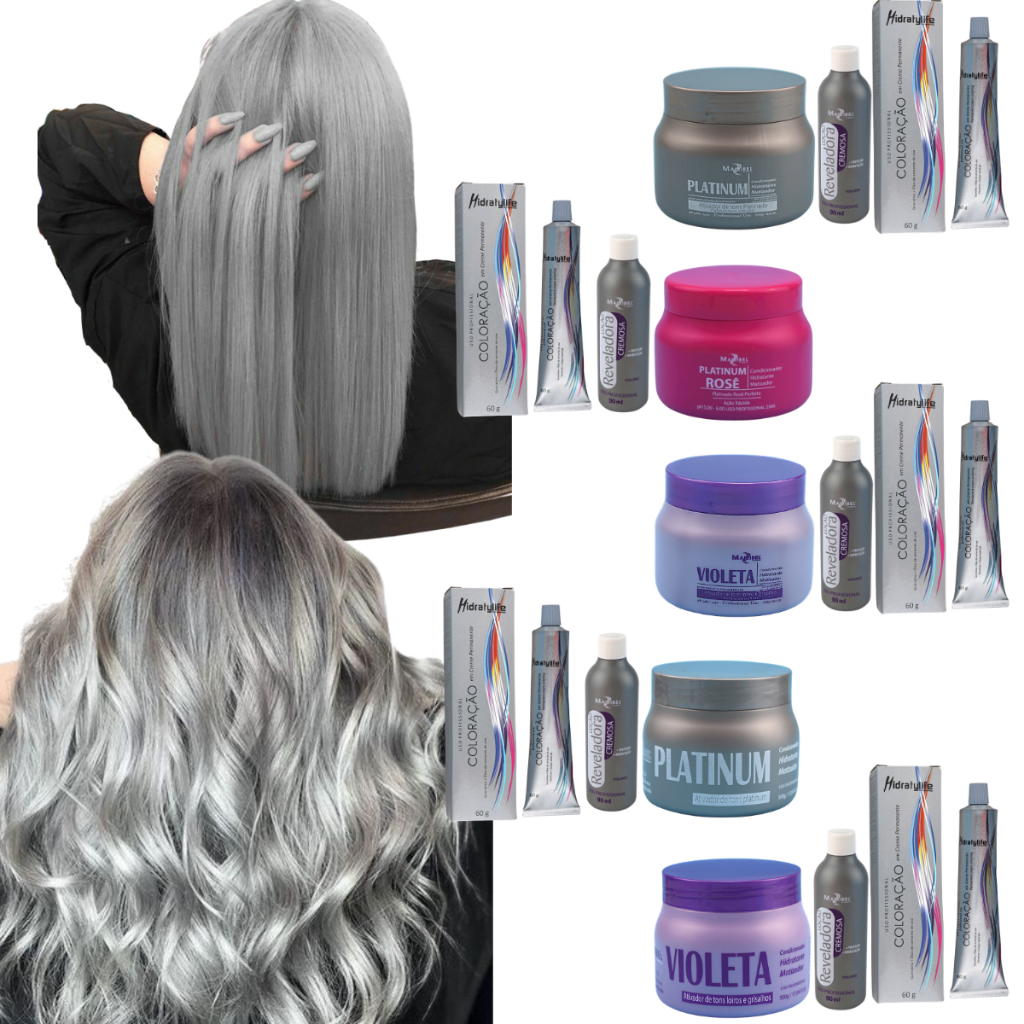 Kit Completo Tinta Mairibel 10.11 Loiro Cinza Intenso + Ox 10/20/30/40 + Matizador 250g ou 500g