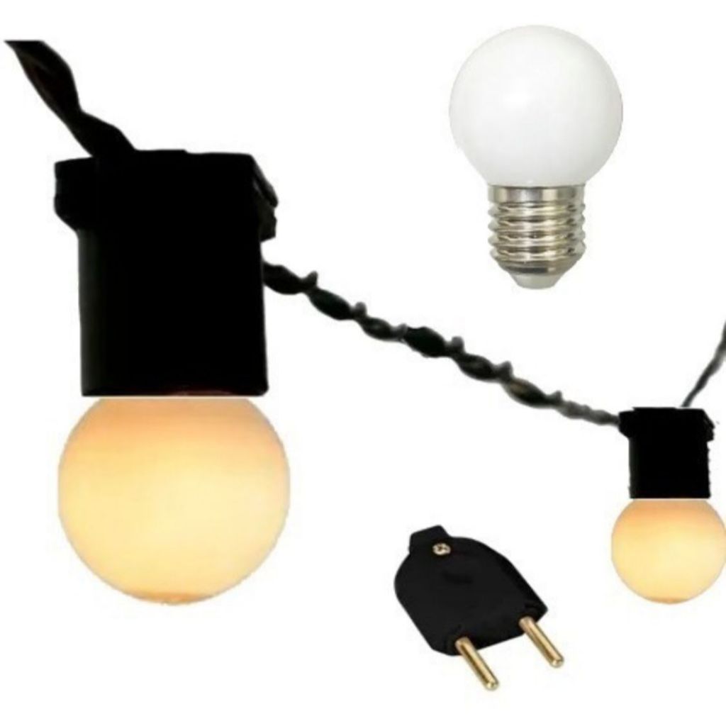 Varal De Luzes Festao 10 Mts Com 10 Lampadas LED Inclusas.