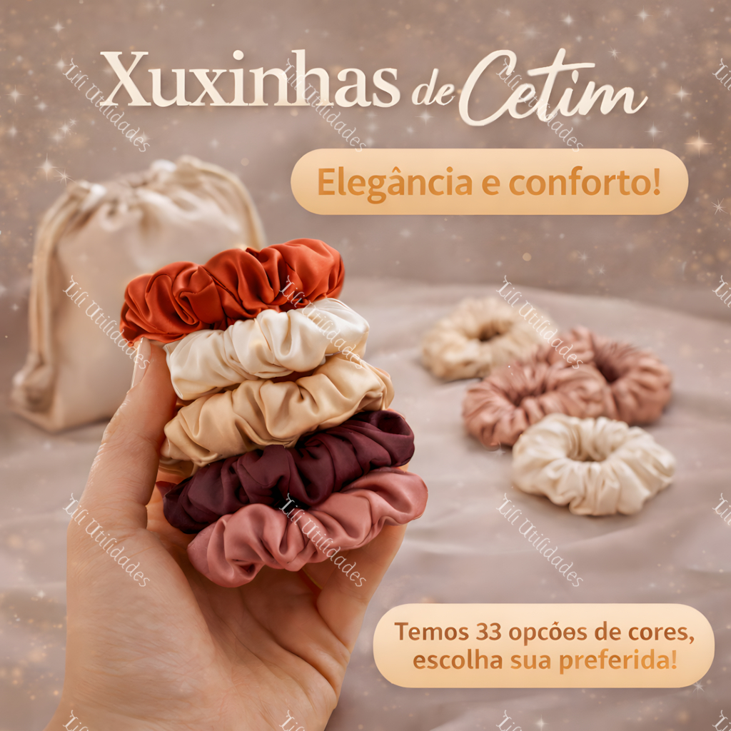 Kit 20 Xuxinha de Cetim com Costura Embutida Scrunchies Laço de Cabelo Anti Frizz em Oferta na Shopee