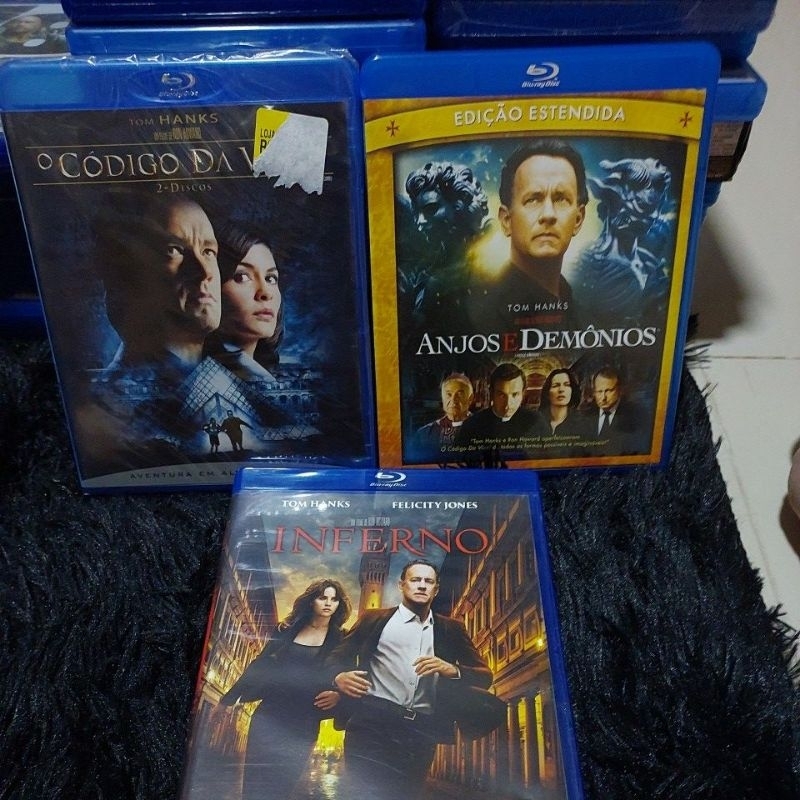 Blu Ray Coleção Robert Langdon - Código Da Vinci (lacrado), Anjos e Demônios, Inferno - originais