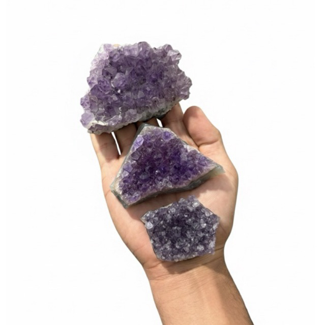 Drusa de ametista pedra bruta cristal energia transmutação