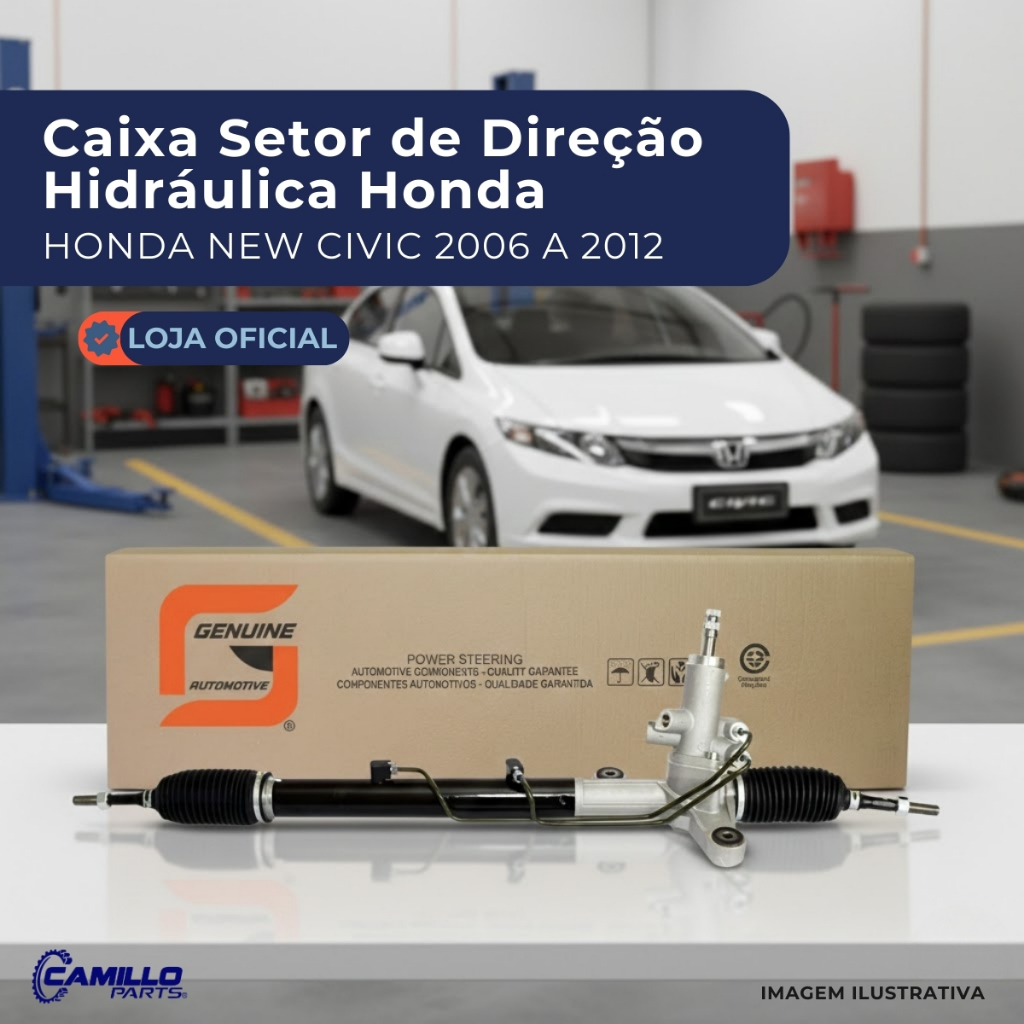 Caixa Setor Direção Hidráulica Honda New Civic 2006 2012 Alta Durabilidade Segurança Condução em Oferta na Shopee