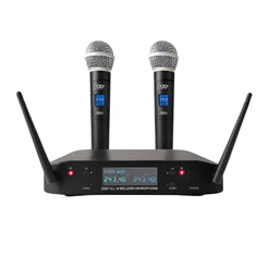 Microfone transmissor TXP600W Sem Fio Duplo Wireless Profissional Karaoke Musical UHF
