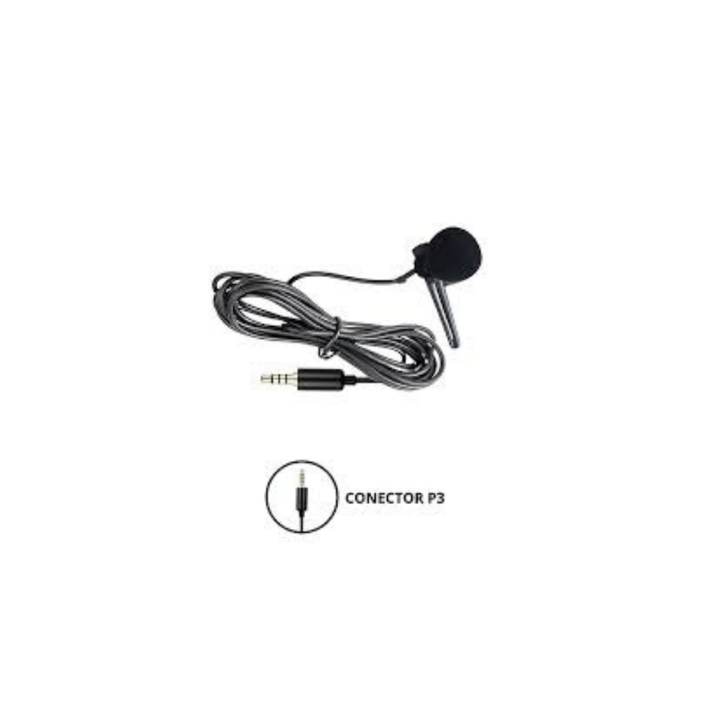 Microfone De Lapela Profissional Lavalier Preto P3 e USB C
