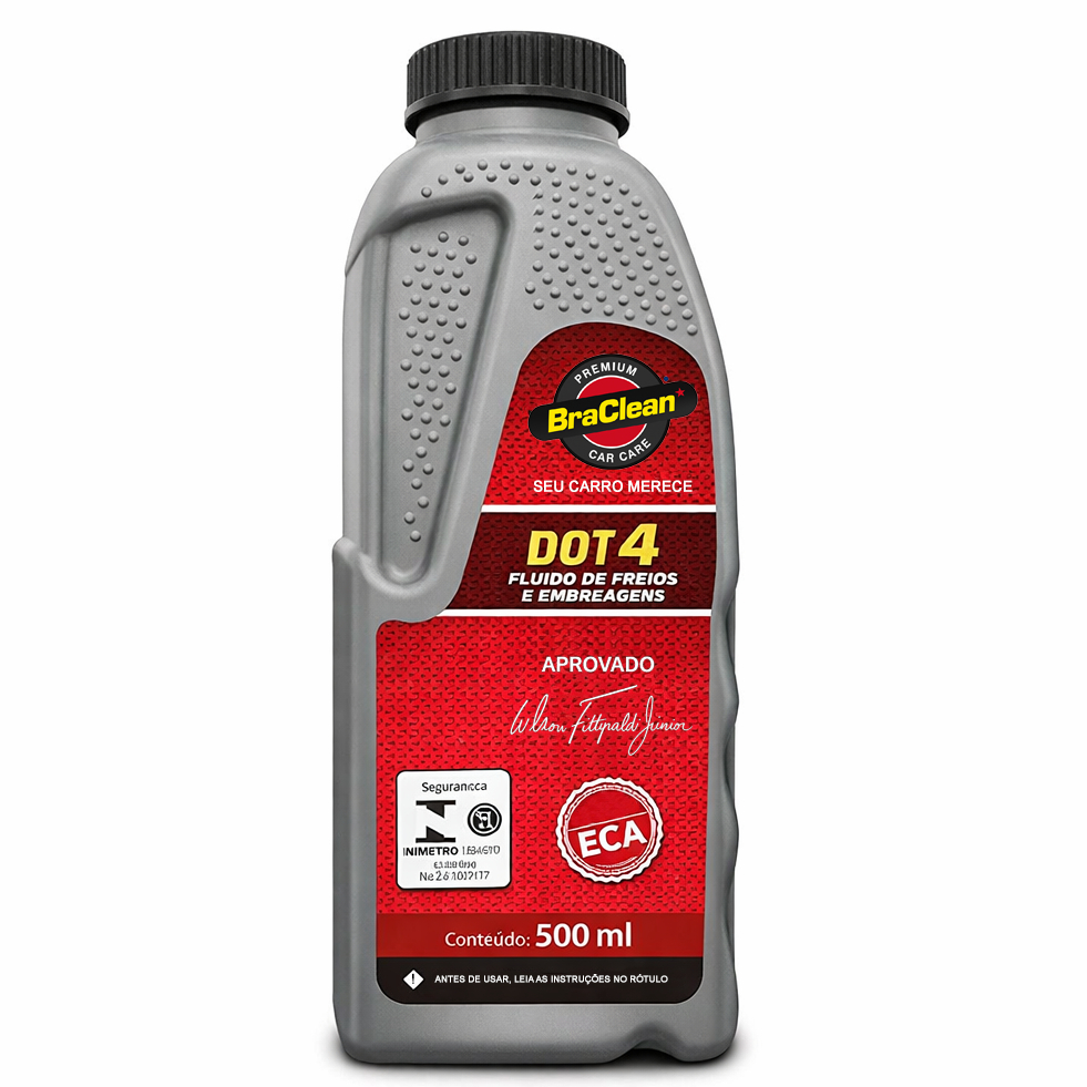 Melhor Fluido de Freio DOT 4 500 ml Sistema Hidráulico Estabilidade Térmica e Vedações BraClean em Oferta na Shopee