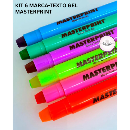 Kit 6 Canetas Marca Texto em Gel Masterprint – Não Mancha Ideal para Bíblia Vade Mecum e Estudos Kit 6 Canetas Marca Texto em Gel Masterprint – Não Mancha Ideal para Bíblia Vade Mecum e Estudos