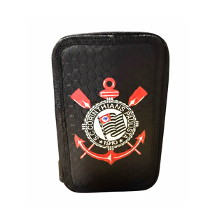 Estojo Escolar Box Corinthians Grande - 4 Zíperes Organizador Timao em Oferta na Shopee