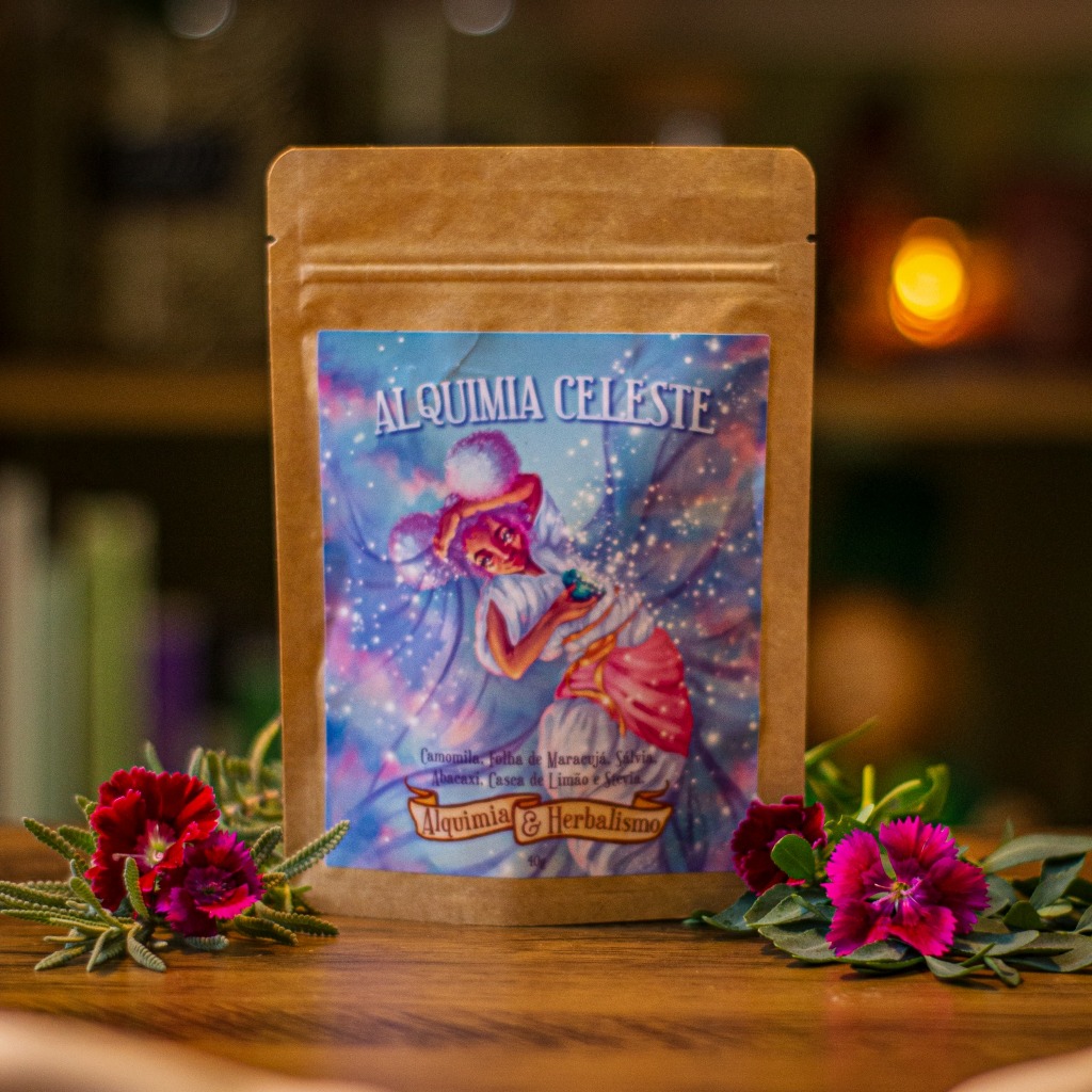Imagem Chá Alquimia Celeste para meditar (Blend com ervas calmantes) - 40g