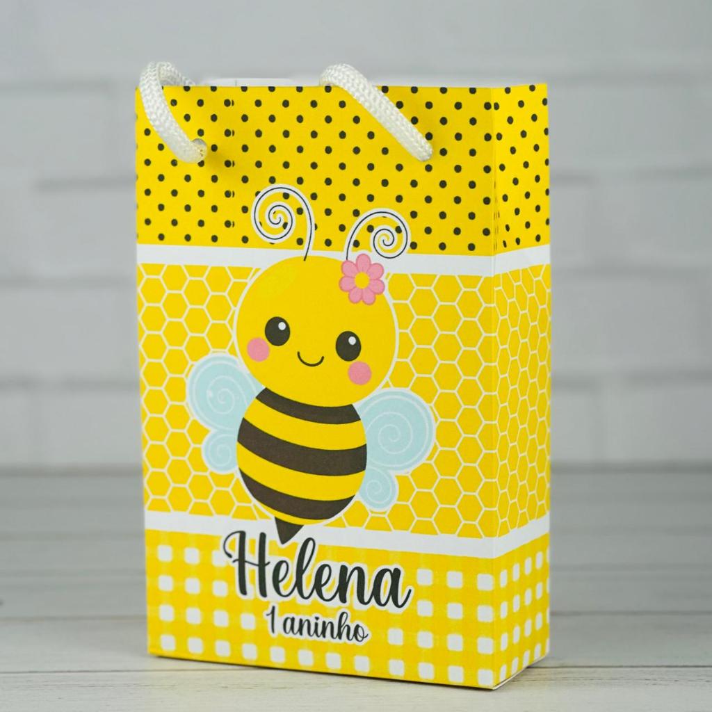 Sacolinha Personalizados Abelhinha Abelha (PEGUE E MONTE) / Lembrancinha Mimos Festa Aniversário Infantil