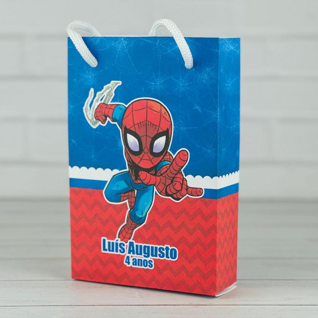 Sacolinha Personalizados Homem Aranha Cute Baby (PEGUE E MONTE) / Lembrancinha e Mimos para Festa de Aniversário