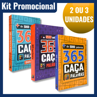 Kit Caça Palavras 365 Desafios – Livros Passatempo para Memória, Atenção e Raciocínio em Oferta na Shopee