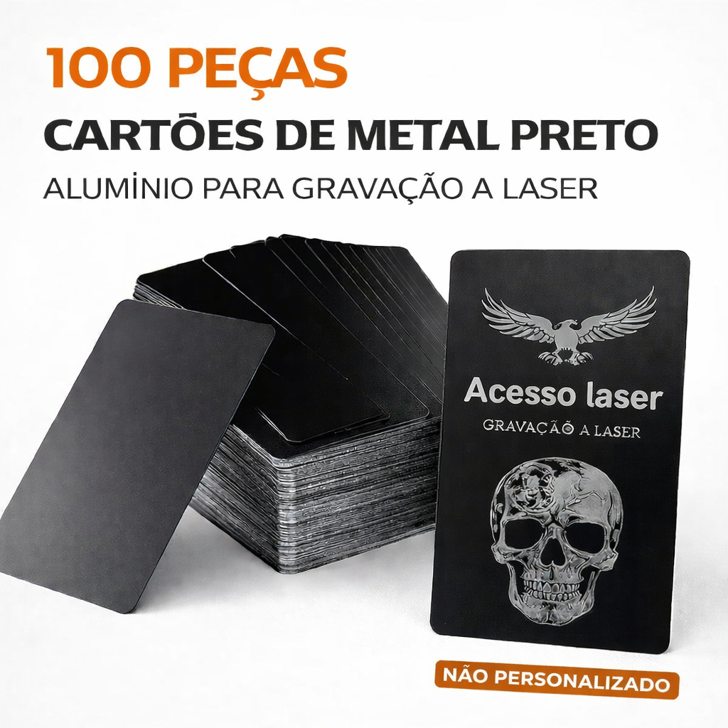 100 Cartões Metal Preto Alumínio Para Gravação Laser Placa Metálica Liso Anodizado Profissional 0.2m em Oferta na Shopee