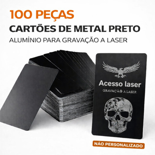 100 Cartões Metal Preto Alumínio Para Gravação Laser Placa Metálica Liso Anodizado Profissional 0.2m em Oferta na Shopee