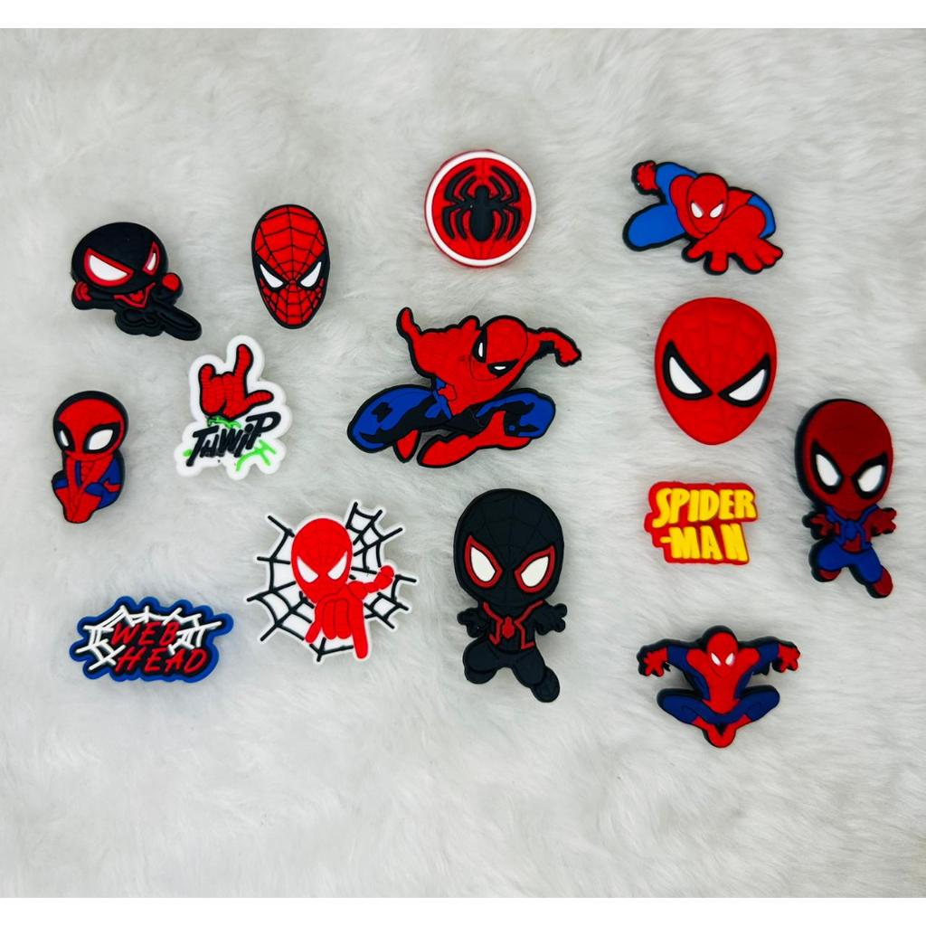 Kit 4 a 12 Pins Emborrachados para Babuche - Personagens Homem Aranha