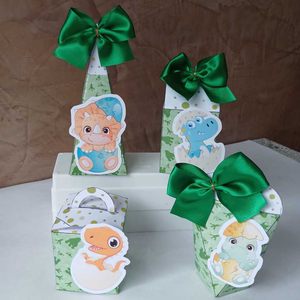Kit Festa PEGUE E MONTE DINOSSAURO | Caixinhas Personalizadas | Lembrancinha Infantil