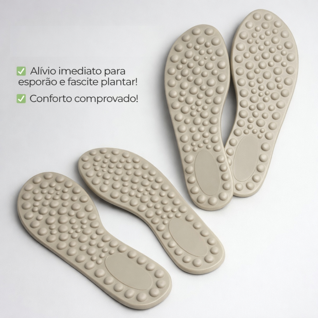 Palmilha Ortopédica Anatômica Confortável Para Esporão e Fascite Plantar Anti Impacto.