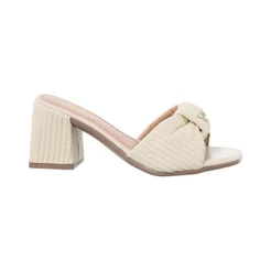 Tamanco Feminino Sandália Casual Confortável Salto Bloco Médio Leve Promoção Original