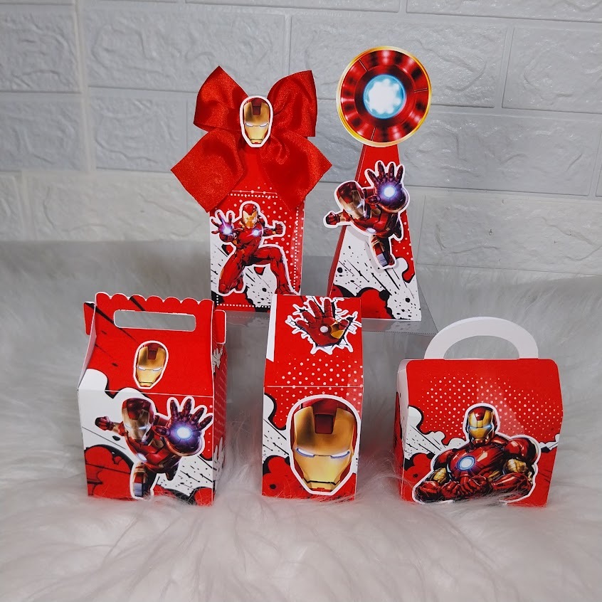 Kit Festa Homem de ferro | Lembrancinhas | Festa infantil | já vai semi MONTADAS – Personalizado – Decoração para Festa