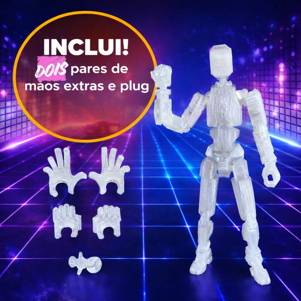 Boneco Dummy 13 GRANDE (20cm) Transparente Boneco Articulado Action Figure judô karatê jiu-jitsu