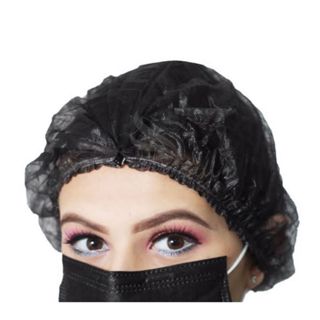 Touca Preta Descartável TNT Sanfonada - 100 Unidades em Oferta na Shopee