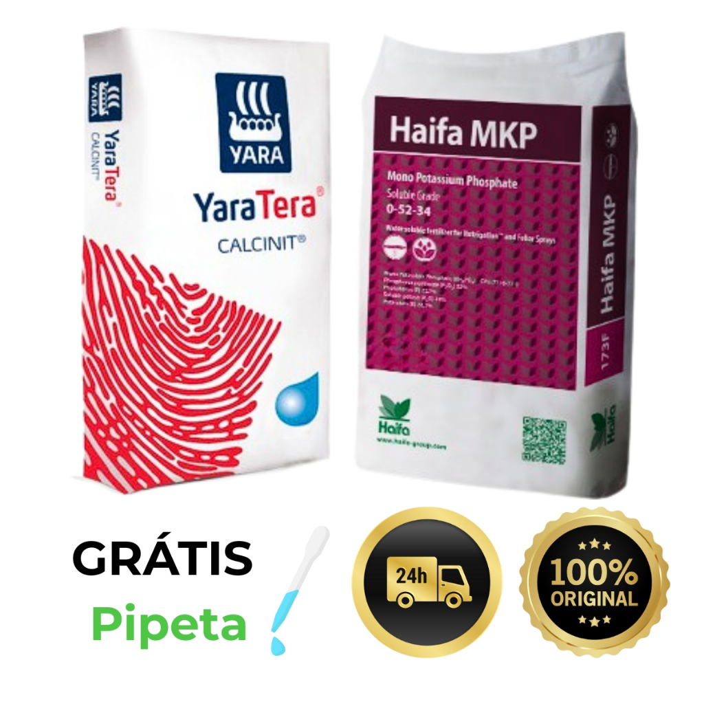 Kit Adubo Nitrato De Cálcio + Mkp 0-52-34 1kg