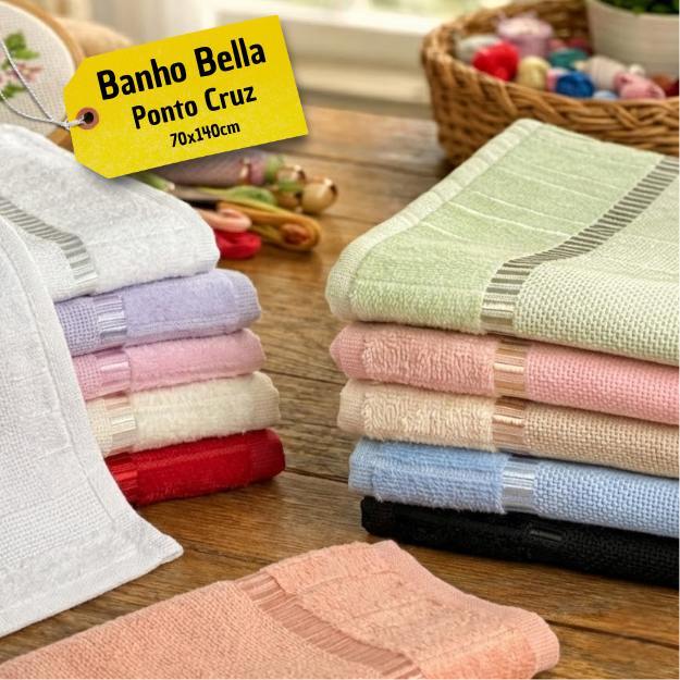 Toalhas de Banho Dohler Bella 70x140 Etamine P/ Bordar Ponto Cruz em Oferta na Shopee