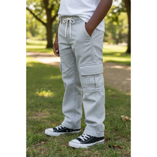Calça Cargo Infantil Masculina Sarja Resistente 6 Bolsos Moda Casual em Oferta na Shopee