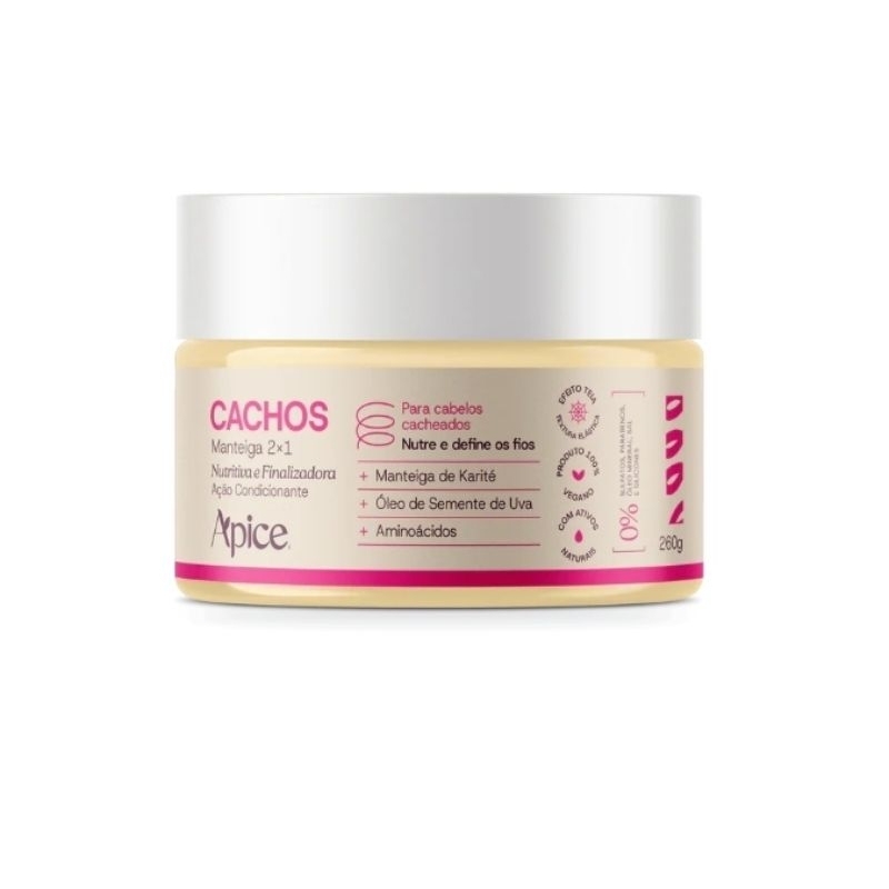 Manteiga 2em1 Nutritiva e Finalizadora Cachos Apice 260gr em Oferta na Shopee