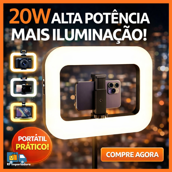Ring Light LED Profissional 20W Headland – Iluminador Portátil de Preenchimento para Fotos, Vídeos e Lives