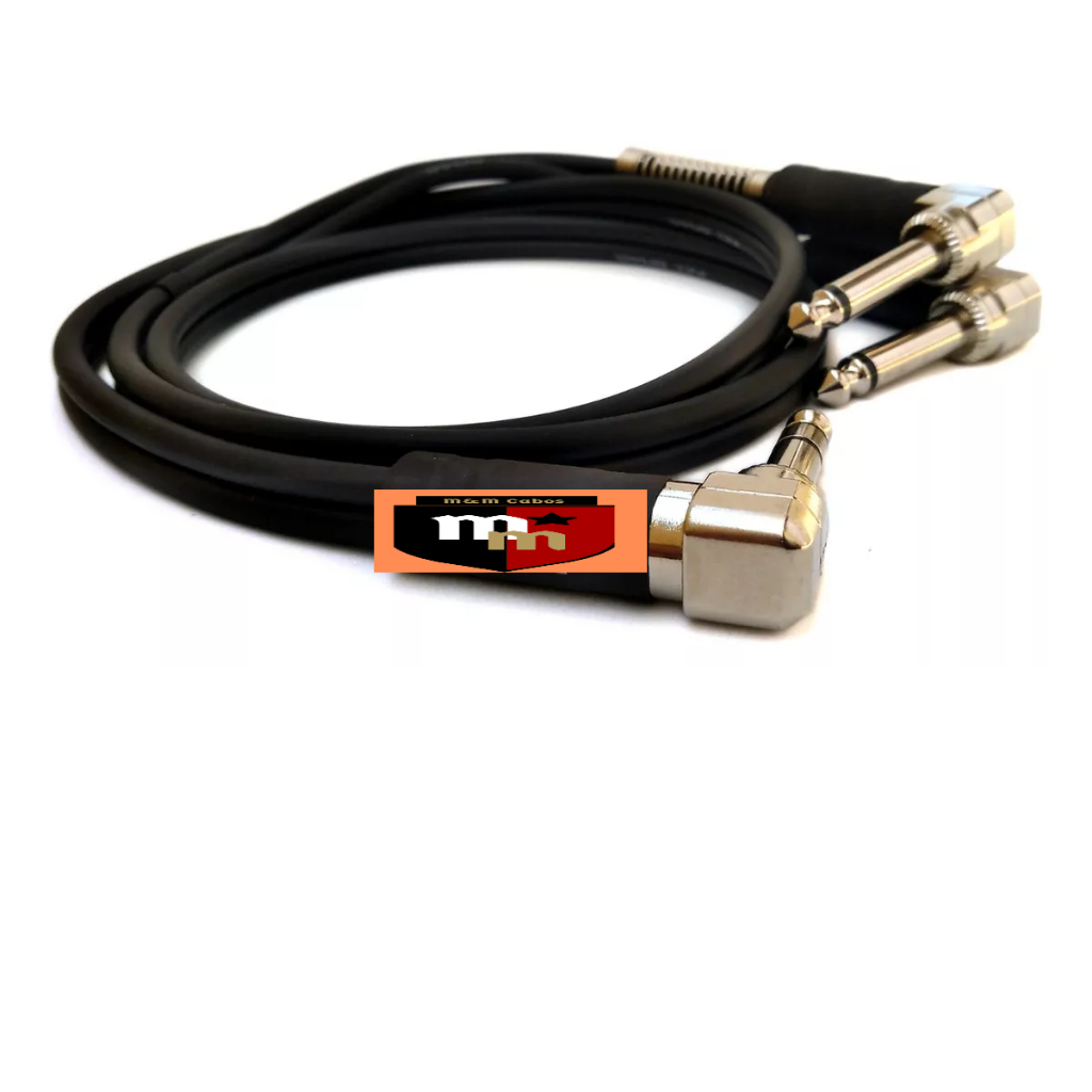 Cabo Insert Y P10 Stereo Trs 90° X 2 P10 90° Mono 5m