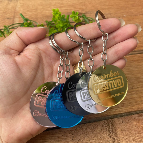 Kit Chaveiro Personalizado em Acrílico Espelhado – Lembrancinha e Brindes