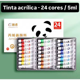KIT 24 TINTAS ACRÍLICAS 5ml - KIT TINTAS ACRÍLICAS VIBRANTES PROFISSIONAL