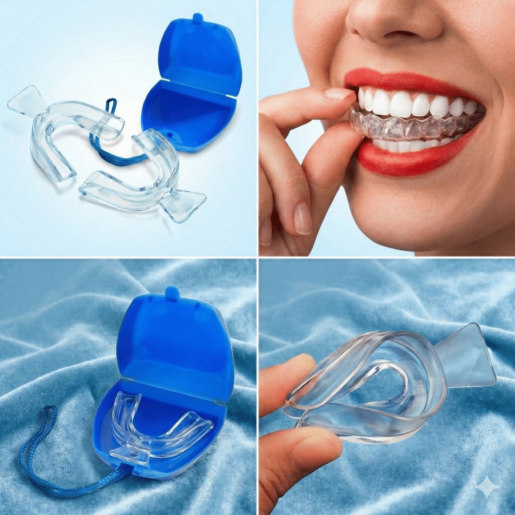 2/4/6 unidades (1/2/3 pares) + Estojo | Moldeira Molde Silicone Protetor Bruxismo