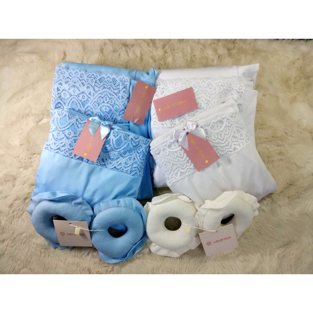 Kit saída maternidade | Robe + Camisola Luxo + Rosquinha de amamentação