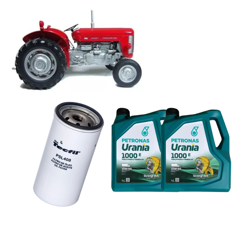 Kit Oleo E Filtro Revisão  Compatível Trator Massey Ferguson 65x 235 265 275