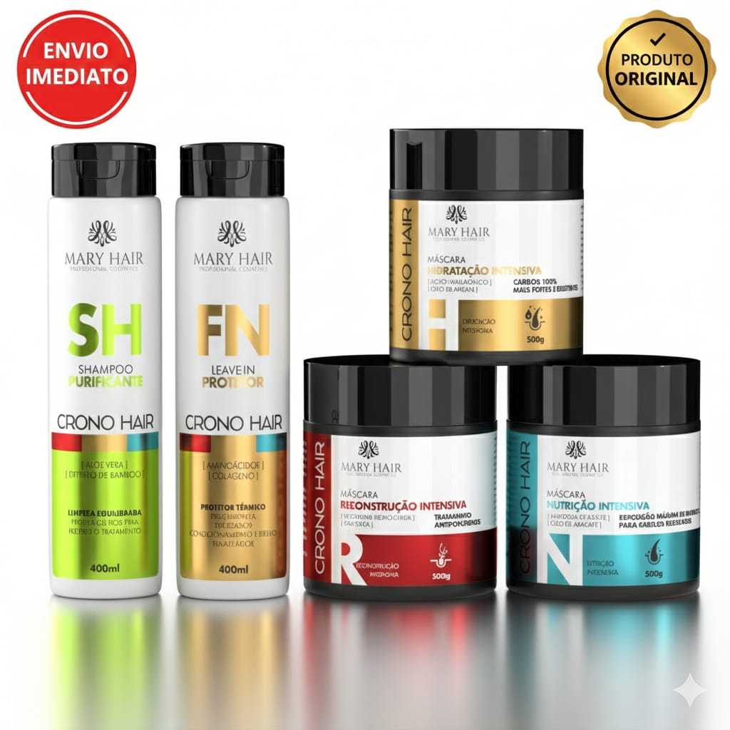 kit cronograma capilar completo profissional hidrataçao, nutriçao, e reconstruçao+shampoo e leave-in