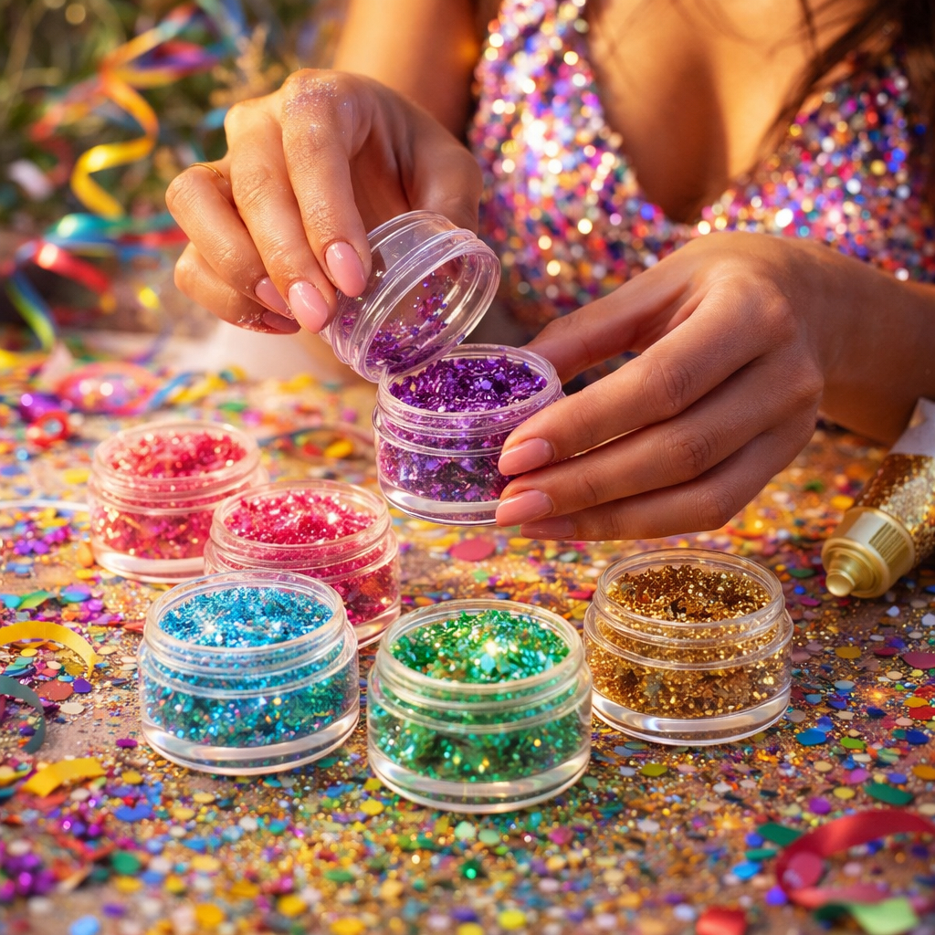 Glitter em Gel Carnaval Love Rain – Brilho Intenso, Alta Fixação e Não Borra glitter maquiagemcial corporal ma