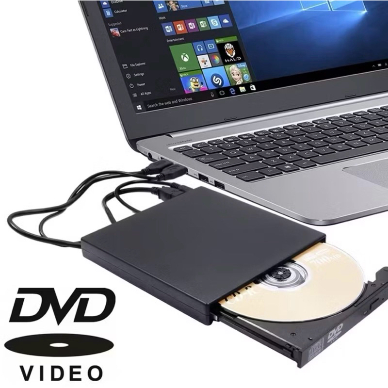 Gravador e Leitor de DVD/CD Externo Lotus - USB 3.0 & Tipo-C (Alta Velocidade)