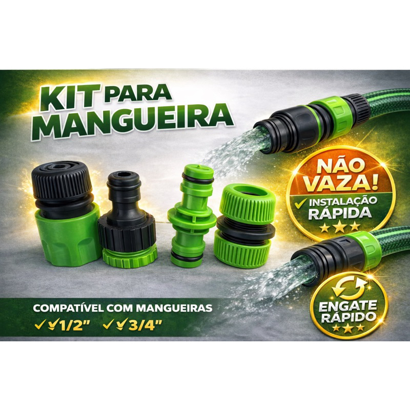 Engate rápido macho ou fêmea - conector duplo, emenda de mangueira e conector com bucha de redução