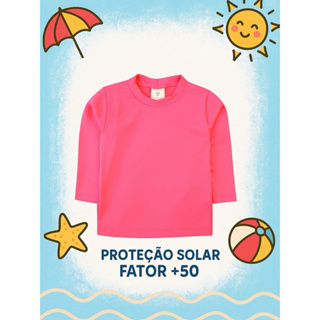 Camisa blusa proteção solar menina menino bebê criança praia piscina traje banho em Oferta na Shopee