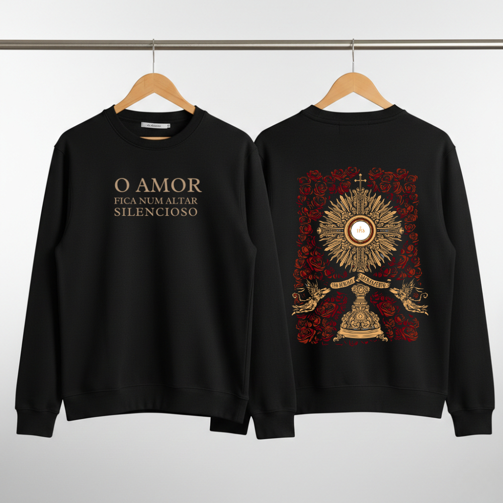 Moletom Religioso Sagrada Comunhão Estampa Premium Unissex Estiloso Blusa de Frio Cristã