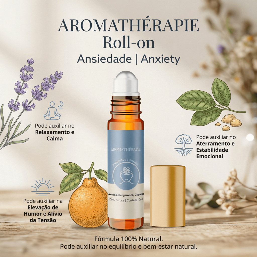 Aromaterapia Para Ansiedade Natural Blend Óleos Essenciais Roll on Aromathérapie