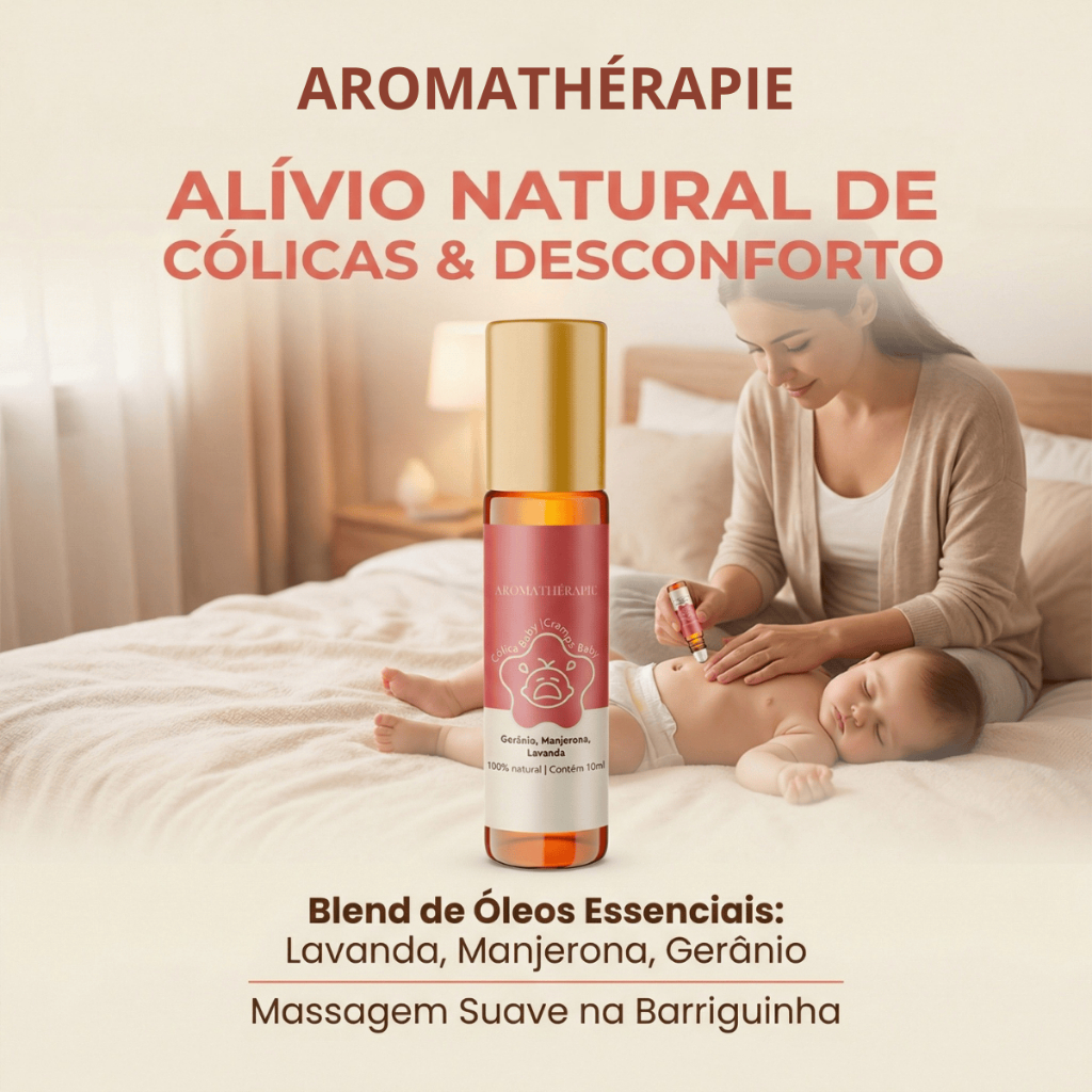 Aromaterapia Cólica Baby Natural Blend Óleos Essenciais Roll on Aromathérapie